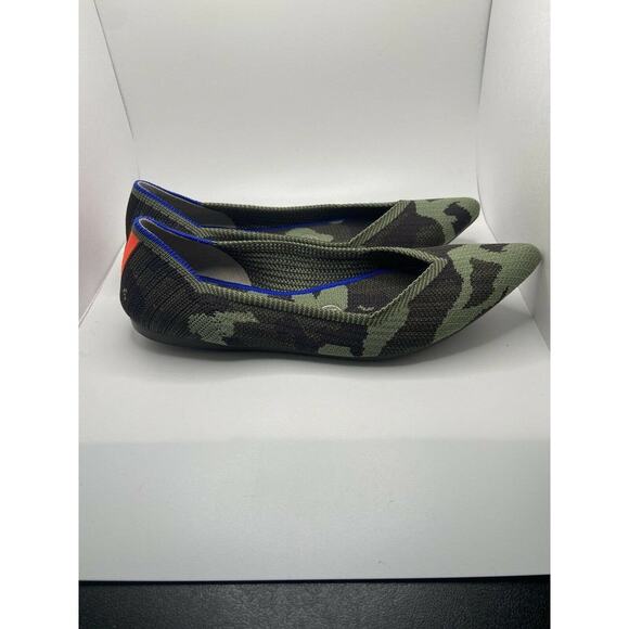 Rothy's The Point Olive Camoflauge Shoes 7 Green Ballet Flats Women's Authentic - Picture 4 of 9